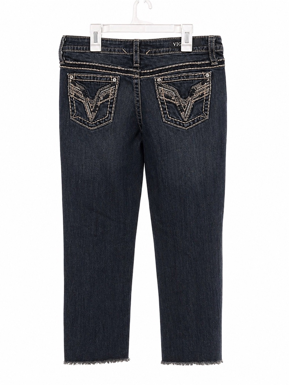 Vigoss Women's Denim Indigo Cropped Straight Jeans - Picture 2 of 4